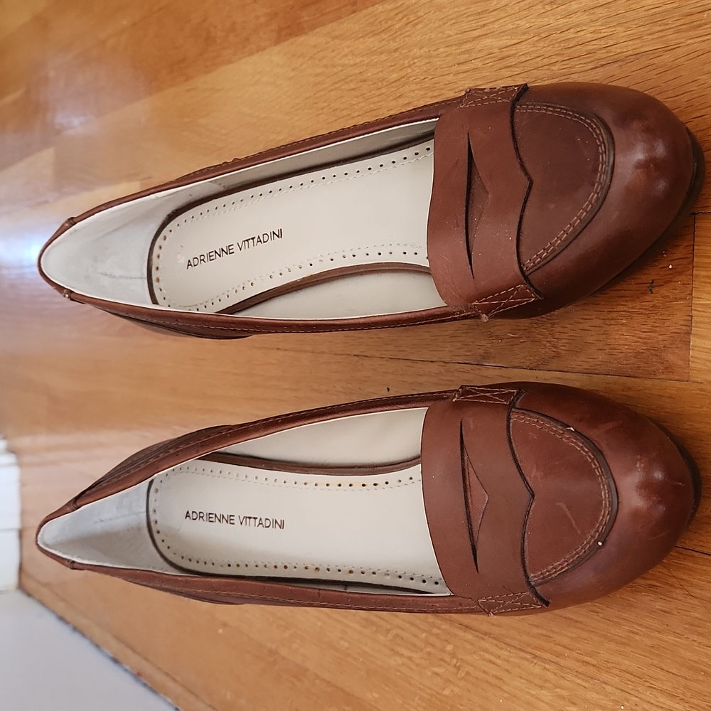 Adrienne Vittadini Brown Porter Heels Shoes Pumps Sz 10